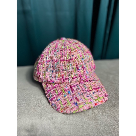 Eloquii Accessories - Eloquii Pink Multi Color Tweed Fabric Baseball Cap Adjustable Hat